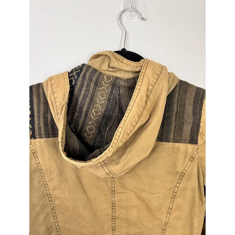 American Rag Jacket Small Womens size Khaki Brown Hooded‎ Field Coat